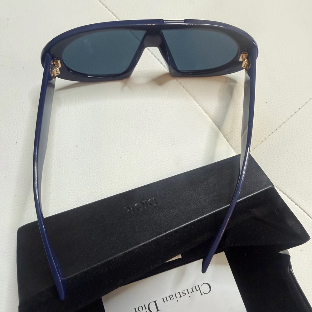 Authentic Dior Gold Logo Navy Blue Sunglasses - Picture 6 of 8